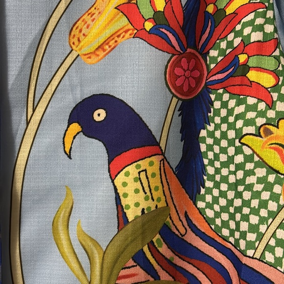 NWOT colorful blouse no size tag appears to be size L no brand - Picture 3 of 5